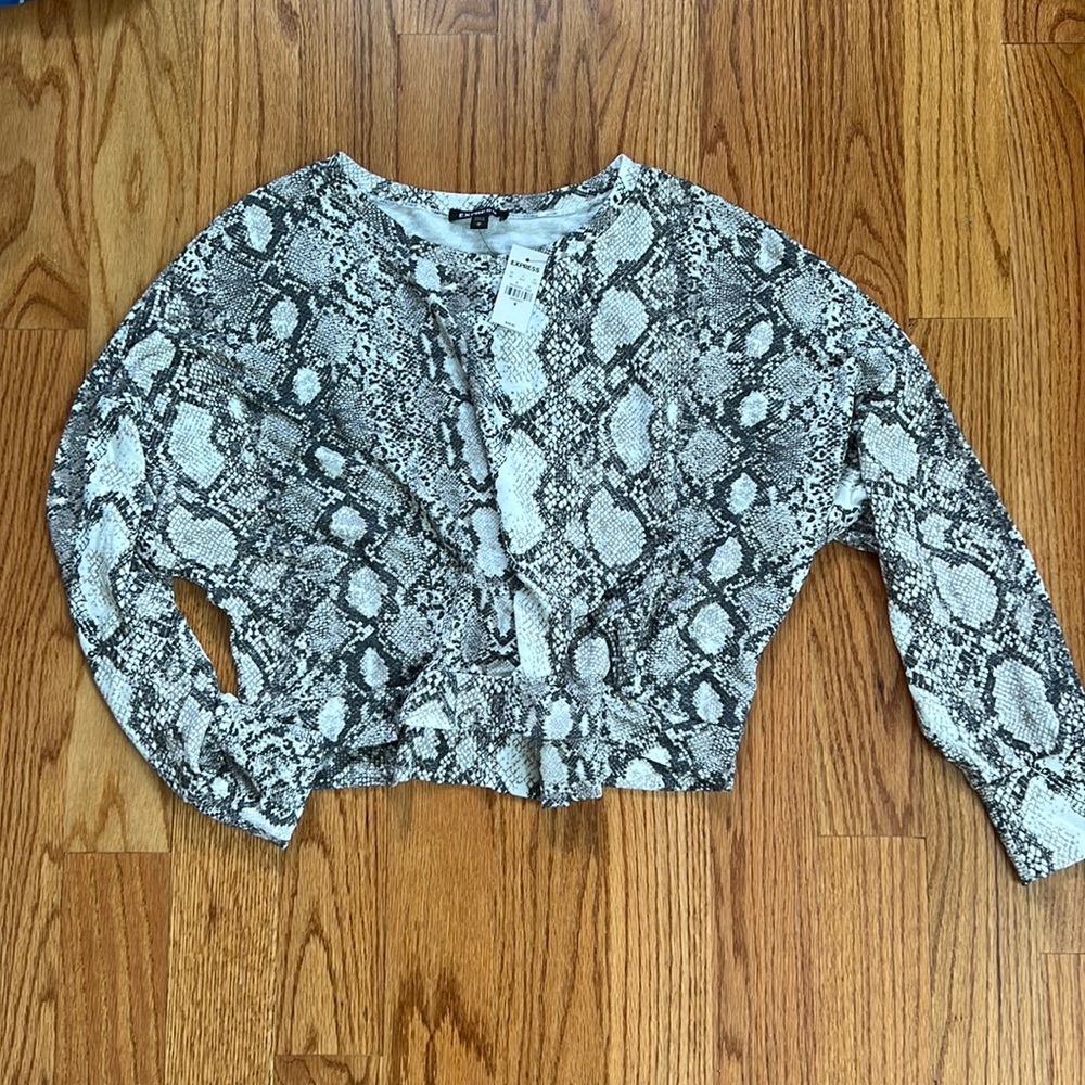 Express long sleeve snake print top